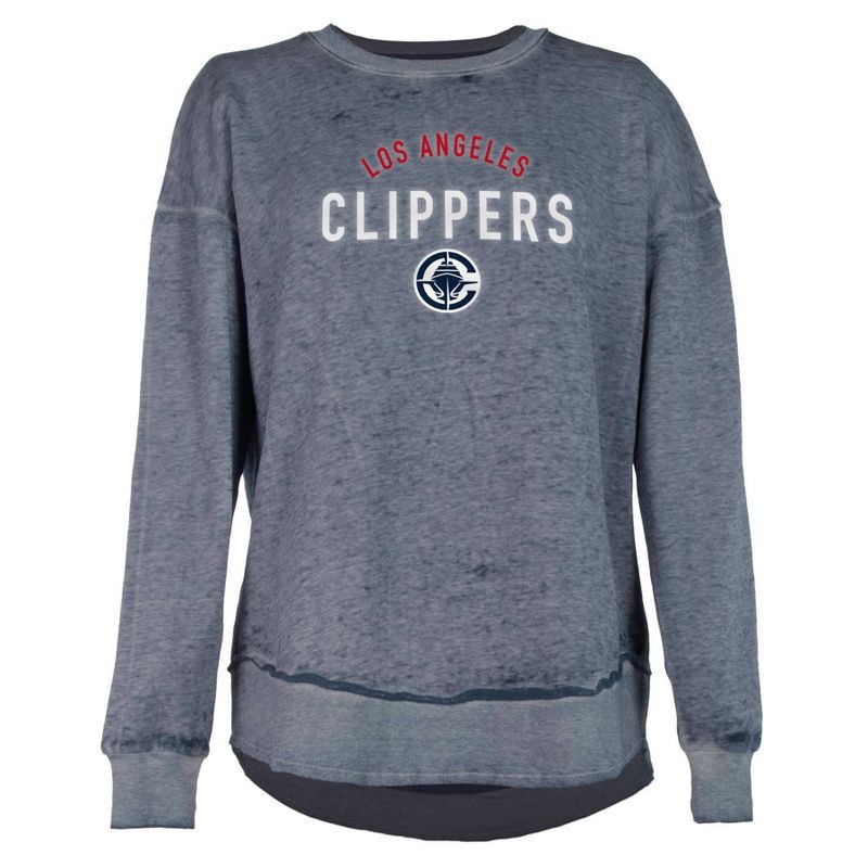 slide 1 of 4, NBA Los Angeles Clippers Women's Burnout Crew Neck Fleece Sweatshirt - L, 1 ct