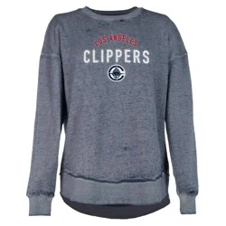 NBA Los Angeles Clippers Women's Burnout Crew Neck Fleece Sweatshirt - L