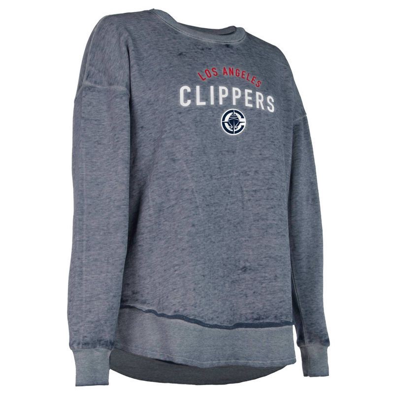 slide 3 of 4, NBA Los Angeles Clippers Women's Burnout Crew Neck Fleece Sweatshirt - XL, 1 ct