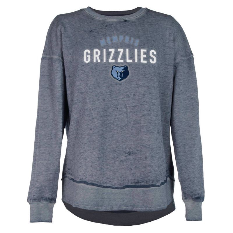 slide 1 of 4, NBA Memphis Grizzlies Women's Burnout Crew Neck Fleece Sweatshirt - M, 1 ct