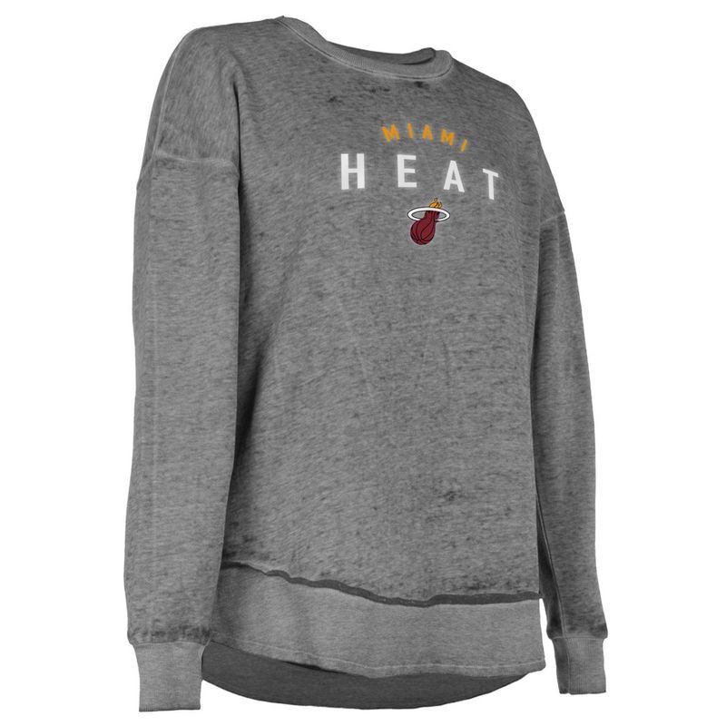 slide 3 of 4, NBA Miami Heat Women's Burnout Crew Neck Fleece Sweatshirt - M, 1 ct