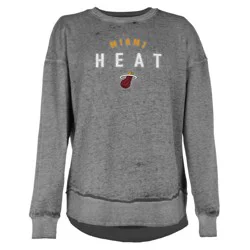 NBA Miami Heat Women's Burnout Crew Neck Fleece Sweatshirt - L