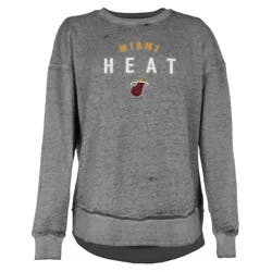 NBA Miami Heat Women's Burnout Crew Neck Fleece Sweatshirt - L
