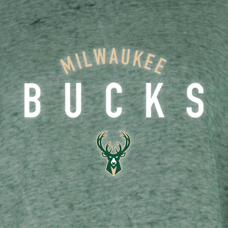 slide 3 of 3, NBA Milwaukee Bucks Women's Burnout Crew Neck Fleece Sweatshirt - XL, 1 ct
