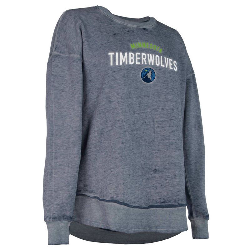 slide 3 of 4, NBA Minnesota Timberwolves Women's Burnout Crew Neck Fleece Sweatshirt - XL, 1 ct