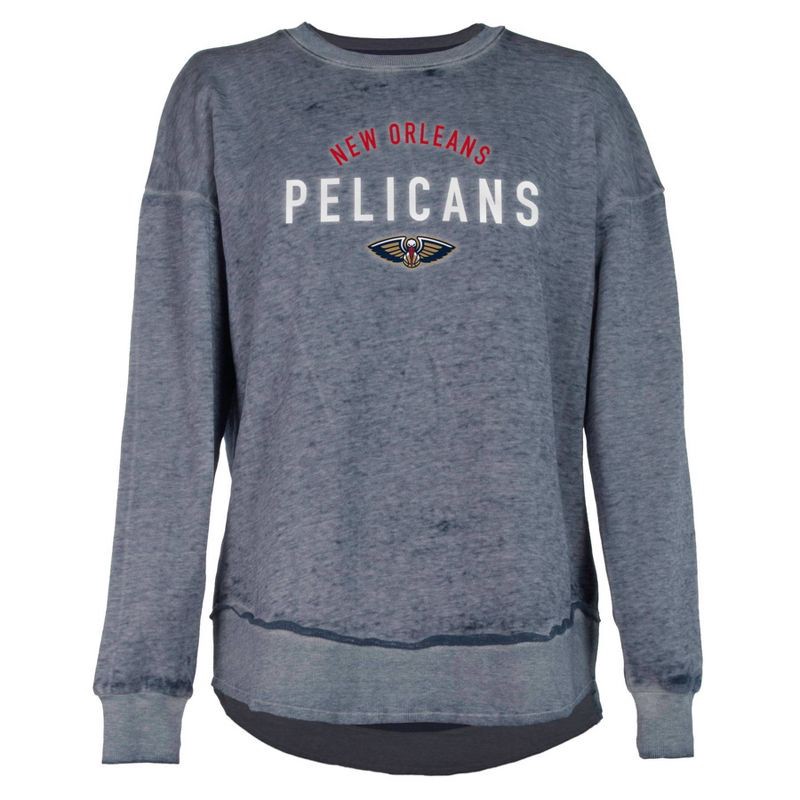 slide 1 of 4, NBA New Orleans Pelicans Women's Burnout Crew Neck Fleece Sweatshirt - L, 1 ct