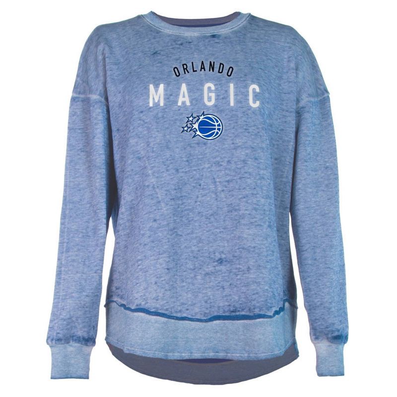 slide 1 of 4, NBA Orlando Magic Women's Burnout Crew Neck Fleece Sweatshirt - L, 1 ct