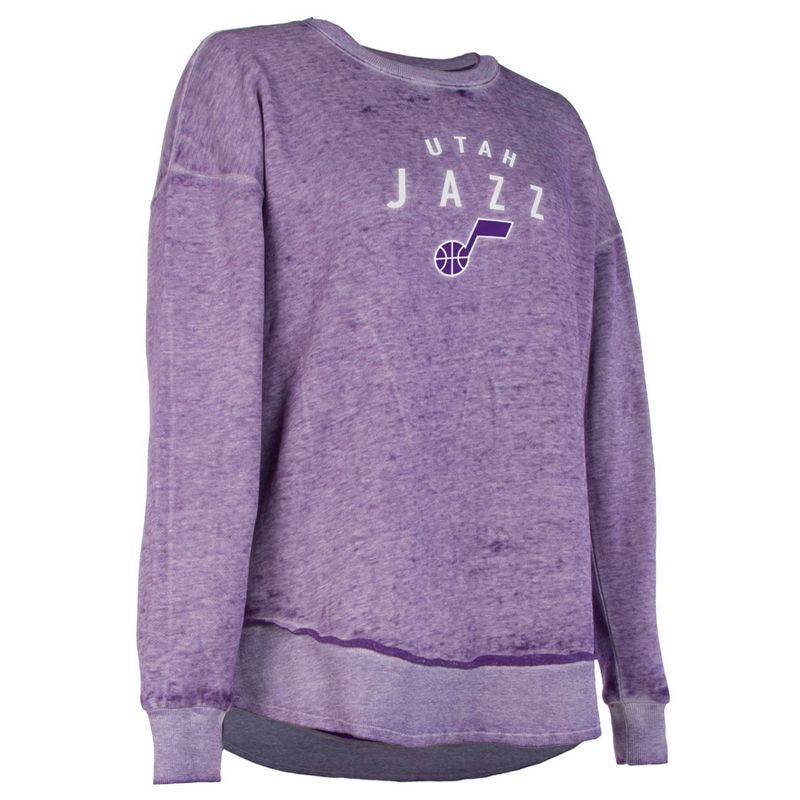 slide 3 of 4, NBA Utah Jazz Women's Burnout Crew Neck Fleece Sweatshirt - L, 1 ct