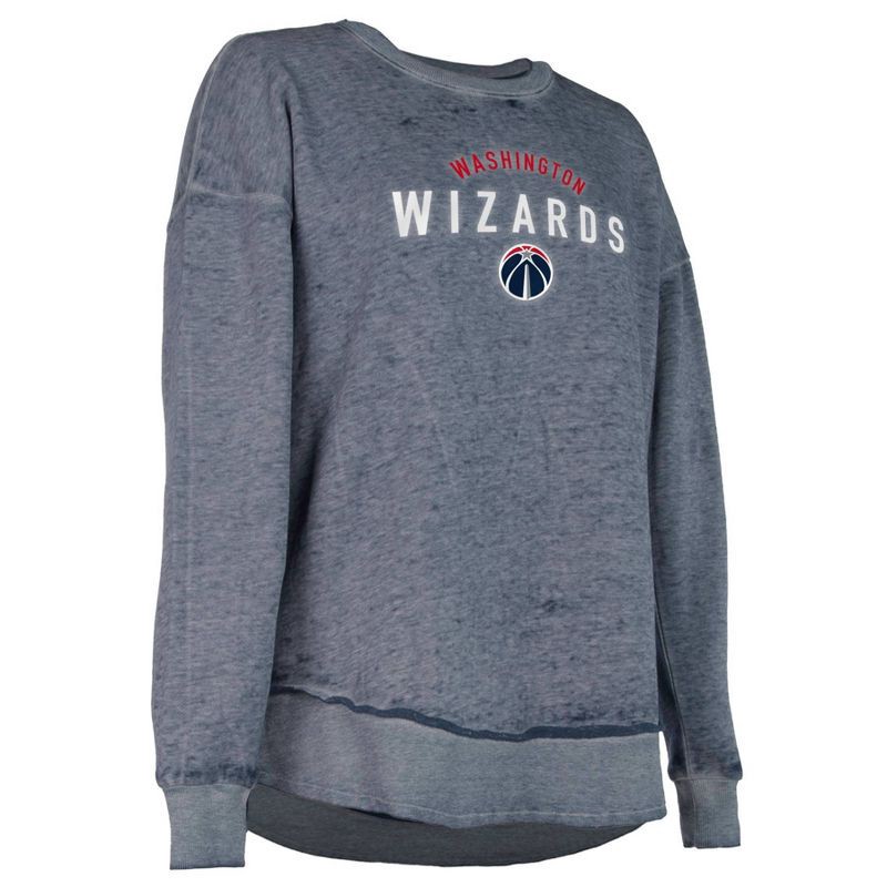 slide 3 of 4, NBA Washington Wizards Women's Burnout Crew Neck Fleece Sweatshirt - S, 1 ct