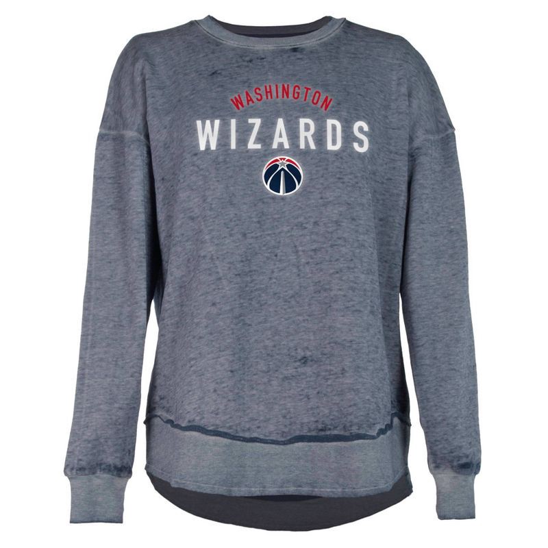 slide 1 of 4, NBA Washington Wizards Women's Burnout Crew Neck Fleece Sweatshirt - XL, 1 ct