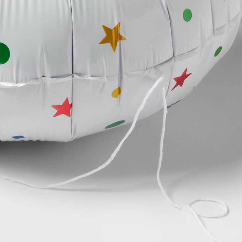 slide 3 of 4, Round Happy Birthday Foil Balloon White - Spritz™, 1 ct