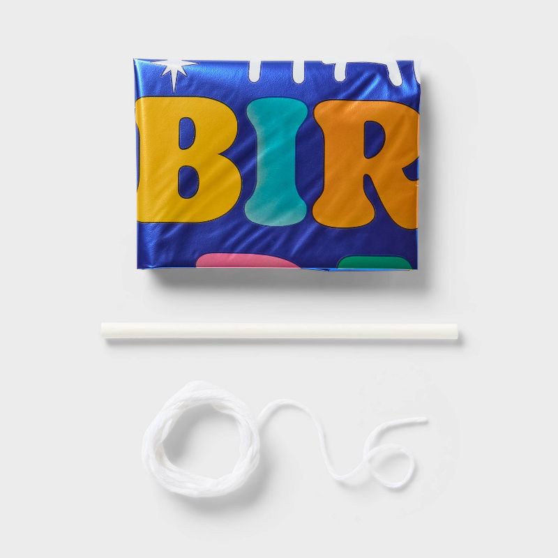 slide 4 of 4, Round Happy Birthday Foil Balloon Blue - Spritz™, 1 ct