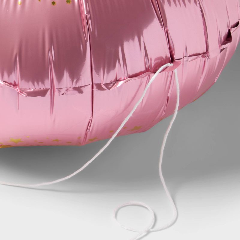 slide 3 of 4, Round Happy Birthday Foil Balloon Pink - Spritz™, 1 ct