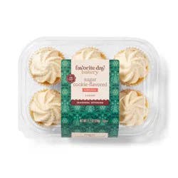 Holiday Christmas Sugar Cookie Cupcakes - 11.2oz/6ct - Favorite Day™