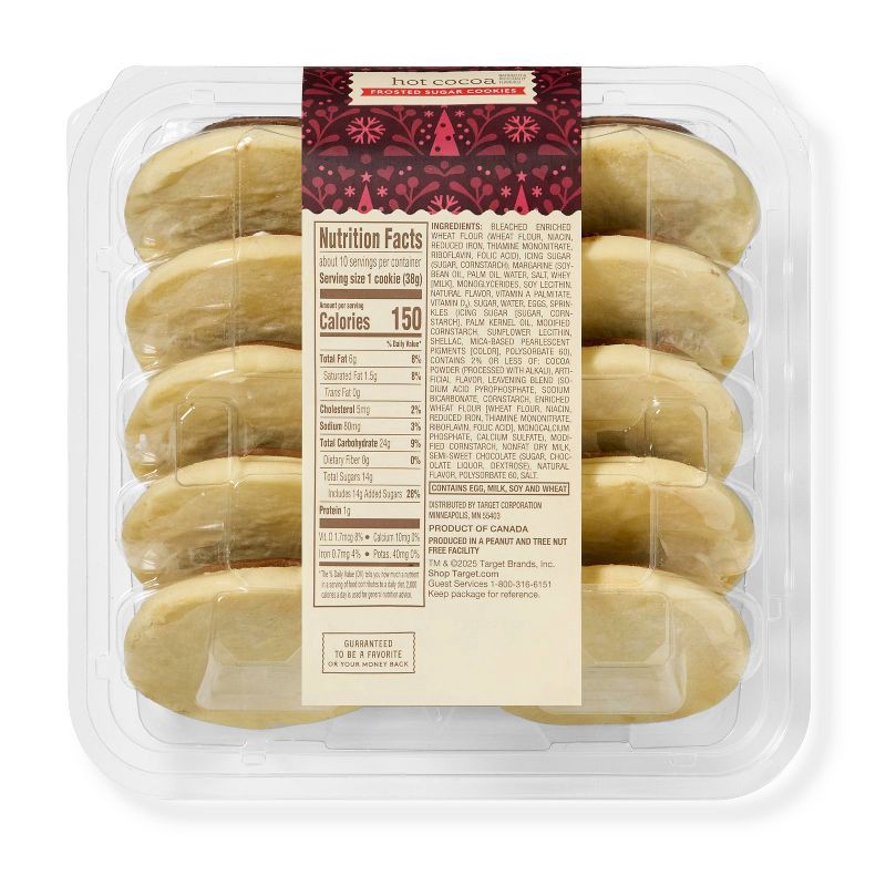 slide 2 of 3, Holiday Christmas Hot Chocolate Frosted Sugar Cookies - 13.5oz/10ct - Favorite Day™, 10 ct; 13.5 oz