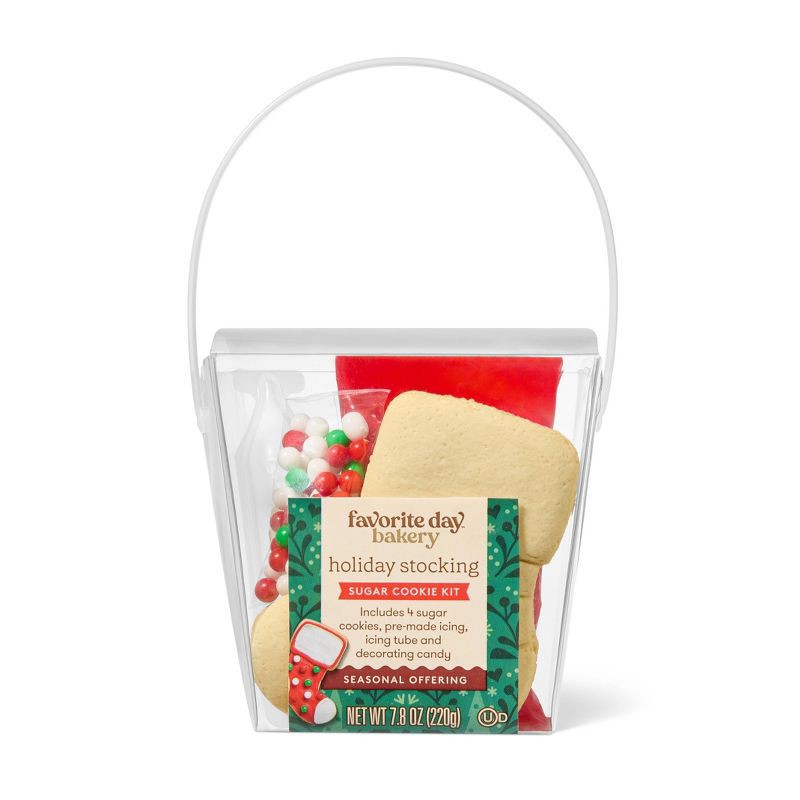 slide 1 of 4, Holiday Stocking Sugar Cookie Kit - 7.8oz/4ct - Favorite Day™, 7.8 oz, 4 ct