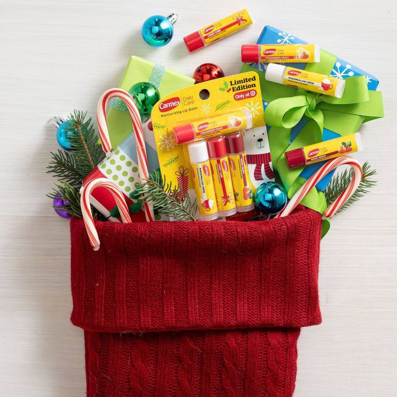 slide 6 of 8, Carmex Daily Care Holiday Limited Edition Lip Balm Sticks - 0.15oz/4ct, 0.15 oz, 4 ct