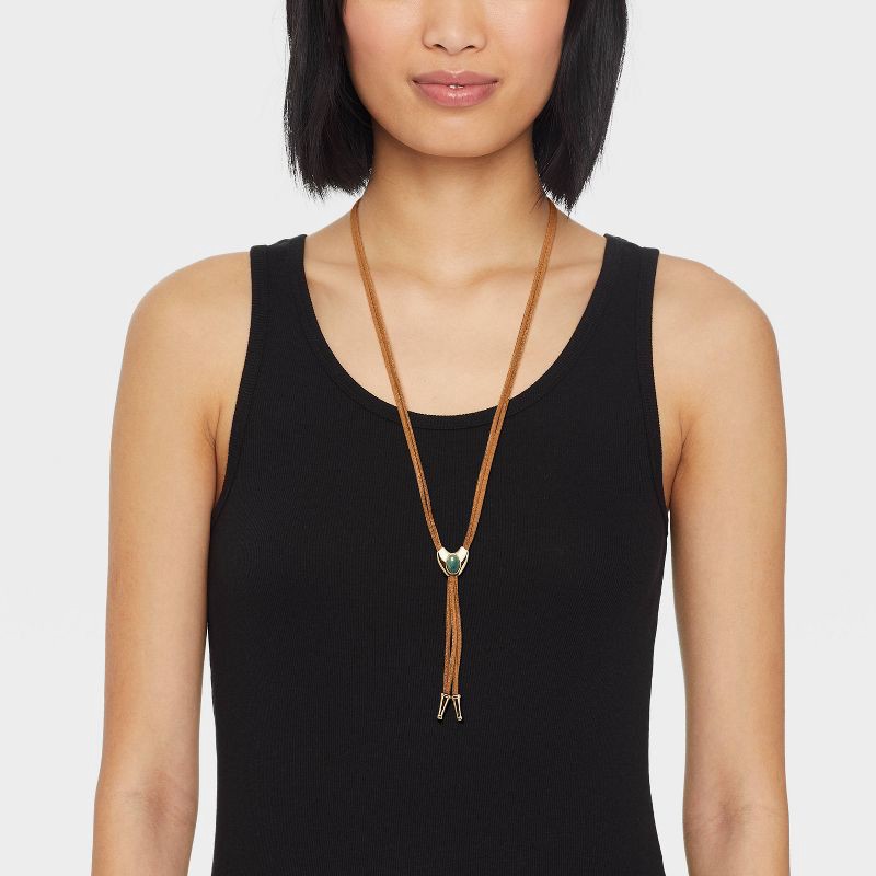 slide 2 of 4, Y Shaped Cord Adjustable Necklace - Universal Thread™ Gold, 1 ct