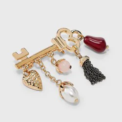 Key with Hanging Charms Pin - Universal Thread™ Gold