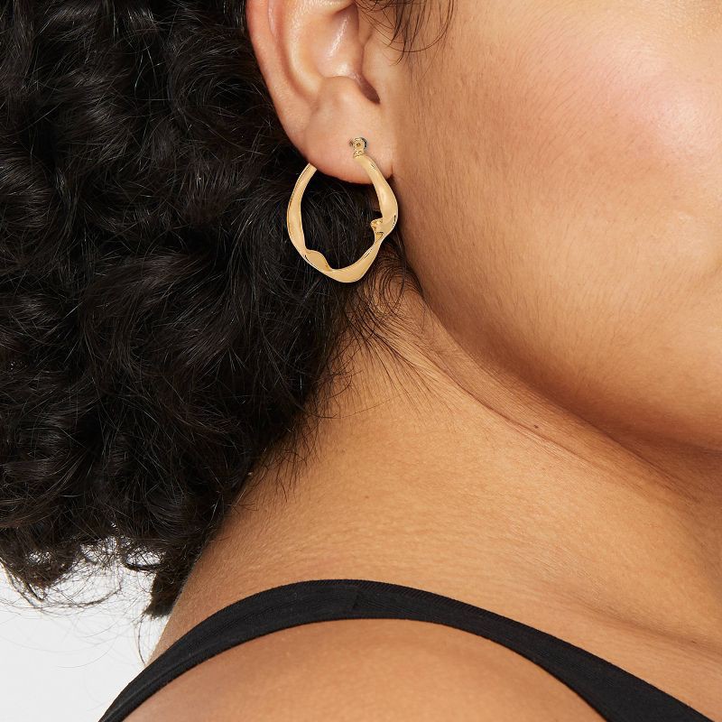 slide 2 of 3, Twist Hoop Earrings - Universal Thread™ Gold, 1 ct