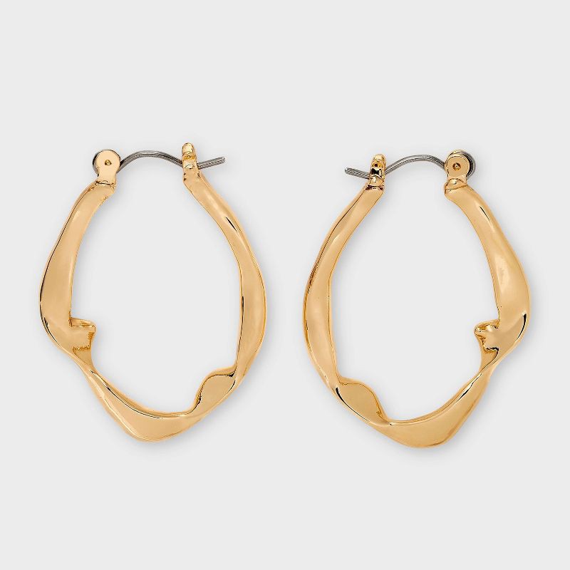 slide 1 of 3, Twist Hoop Earrings - Universal Thread™ Gold, 1 ct