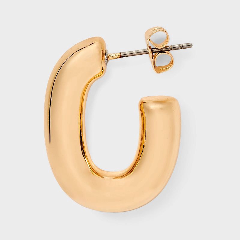 slide 3 of 3, Smooth Hoop Earring Set 3pc - Universal Thread™ Gold, 3 ct