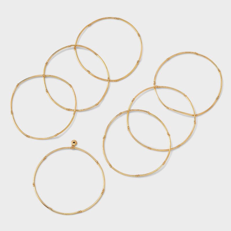 slide 3 of 4, Tube Stretch Bracelet Set 7pc - Universal Thread™ Gold, 7 ct