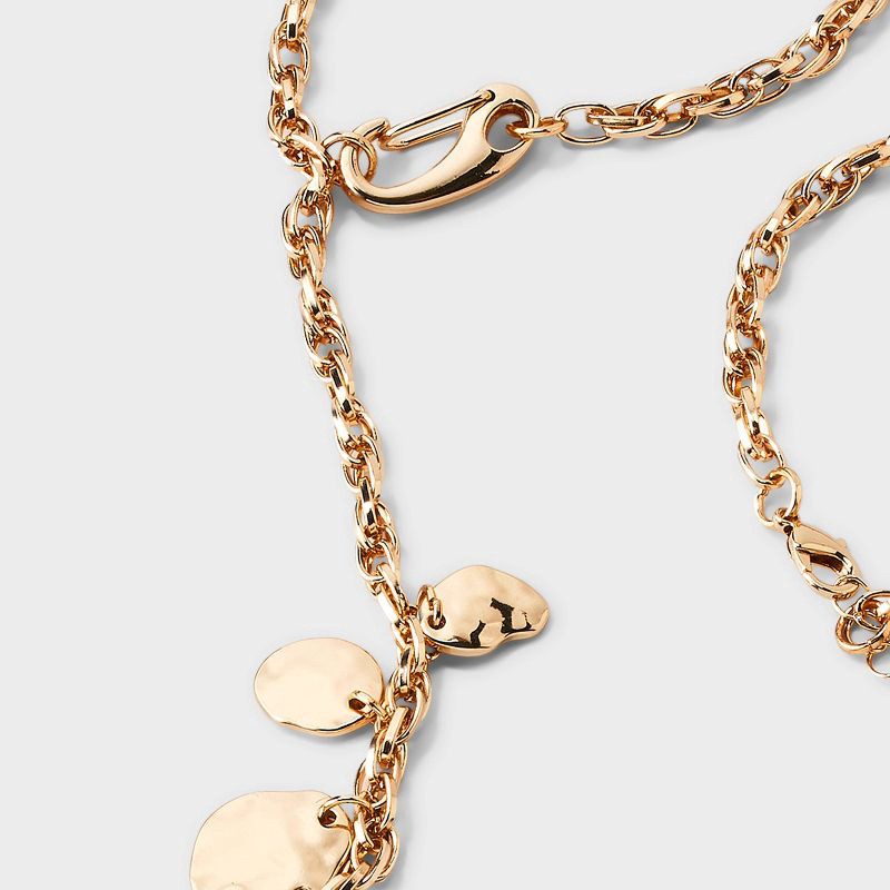 slide 4 of 4, Coin Drop Y-Necklace - Universal Thread™ Gold, 1 ct