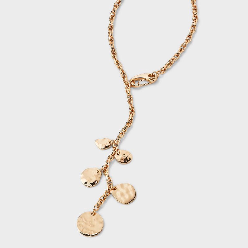 slide 1 of 4, Coin Drop Y-Necklace - Universal Thread™ Gold, 1 ct