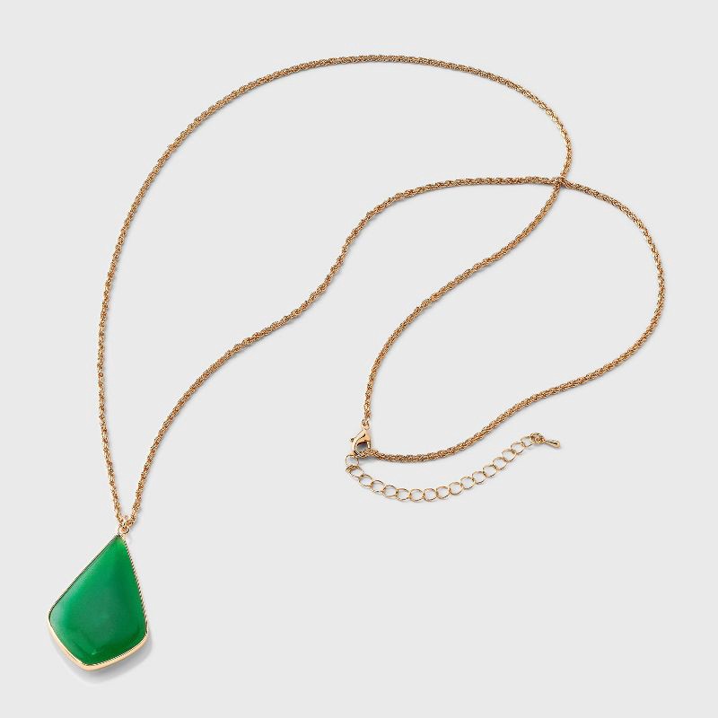 slide 3 of 4, Jade Pendant Necklace - Universal Thread™ Gold/Jade, 1 ct