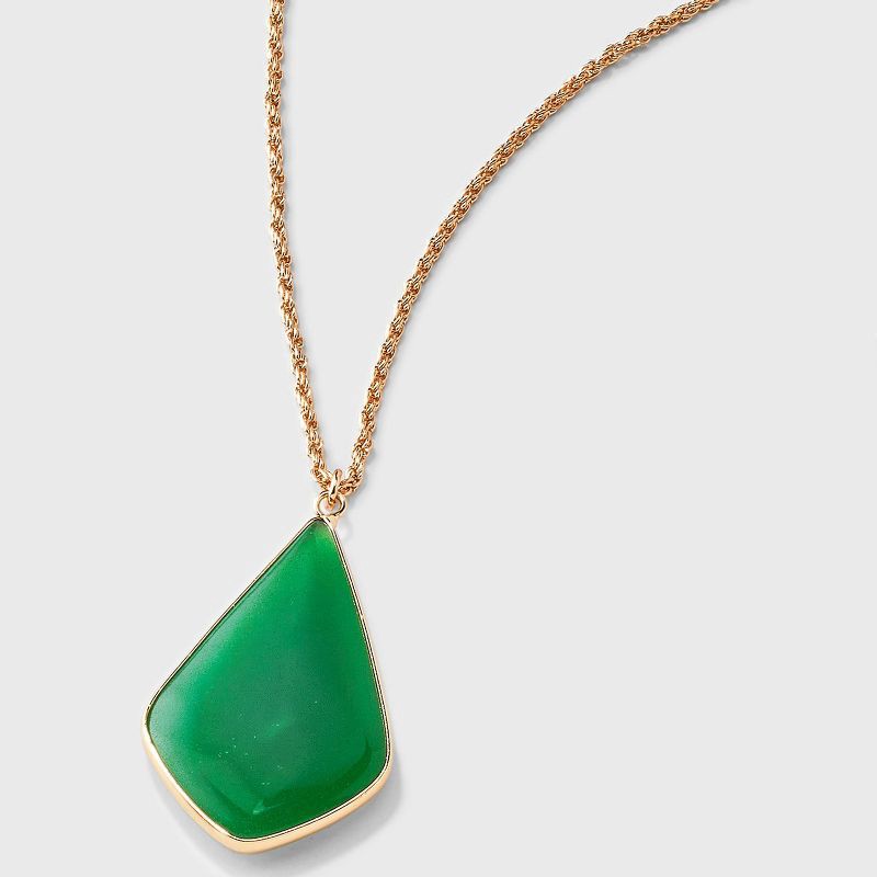 slide 4 of 4, Jade Pendant Necklace - Universal Thread™ Gold/Jade, 1 ct