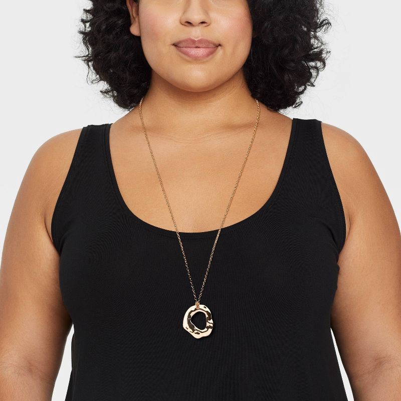 slide 2 of 4, Organic Ring Pendant Necklace - Universal Thread™ Gold, 1 ct