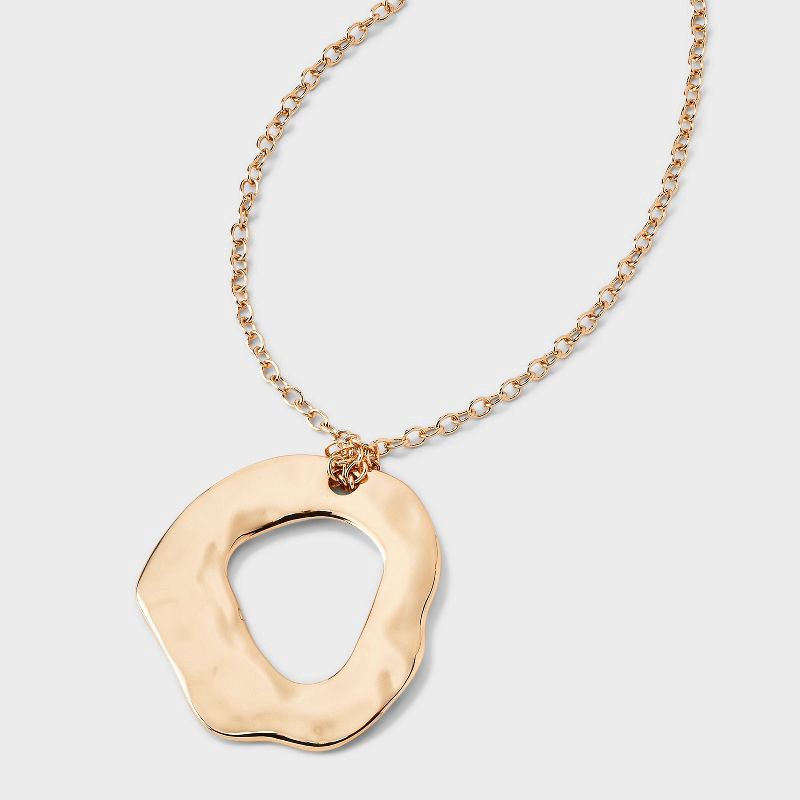 slide 1 of 4, Organic Ring Pendant Necklace - Universal Thread™ Gold, 1 ct