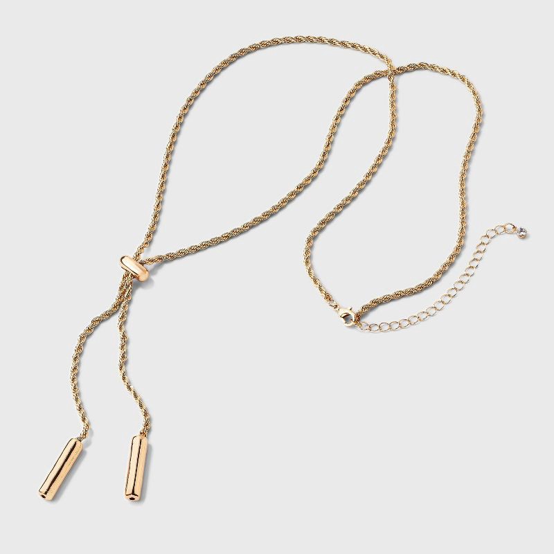 slide 3 of 4, Braided Tassel Necklace - Universal Thread™ Gold, 1 ct