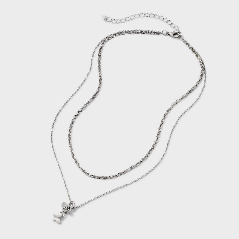 slide 3 of 4, Butterfly Pendant Necklace - Wild Fable™ Silver, 1 ct