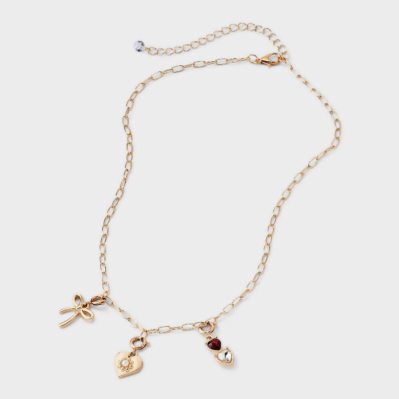 slide 3 of 4, Build Your Own Heart and Butterfly Charm Necklace - Wild Fable™ Gold, 1 ct