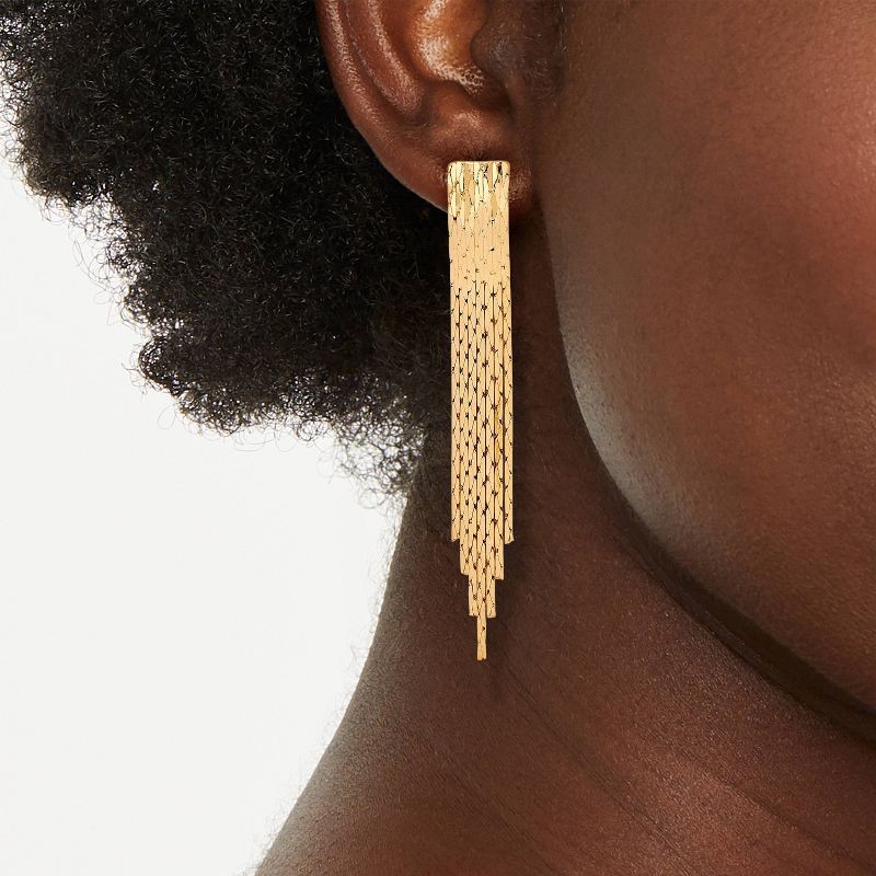 slide 2 of 3, Fringe Drop Earrings - A New Day™ Gold, 1 ct