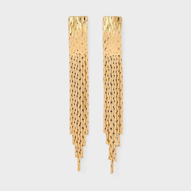 slide 1 of 3, Fringe Drop Earrings - A New Day™ Gold, 1 ct
