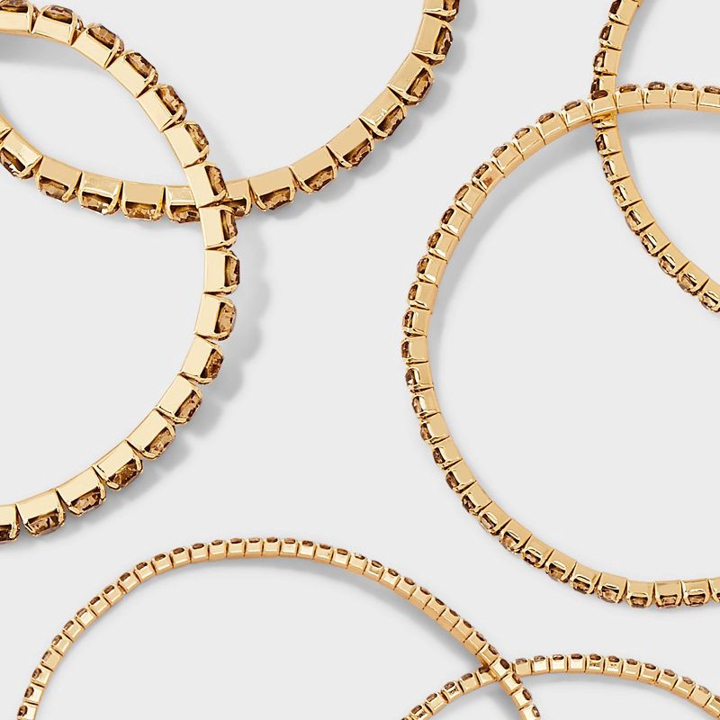 slide 4 of 4, Amber Crystal Stretch Bracelet Set 6pc - A New Day™ Gold, 6 ct