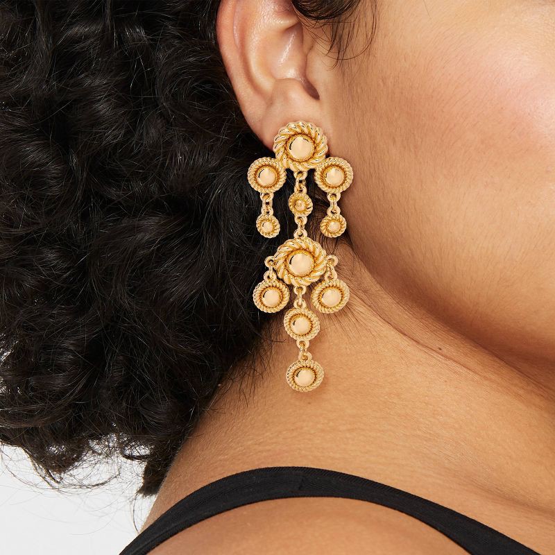 slide 2 of 3, Bead Chandelier Earrings - A New Day™ Gold, 1 ct