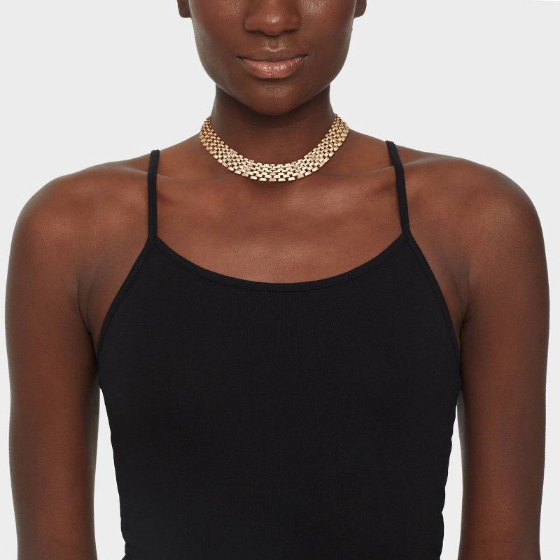 slide 2 of 4, Watchband Chainlink Necklace - A New Day™ Gold, 1 ct