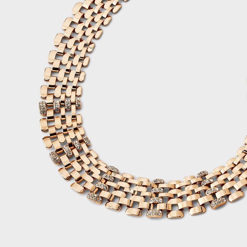 slide 4 of 4, Watchband Chainlink Necklace - A New Day™ Gold, 1 ct
