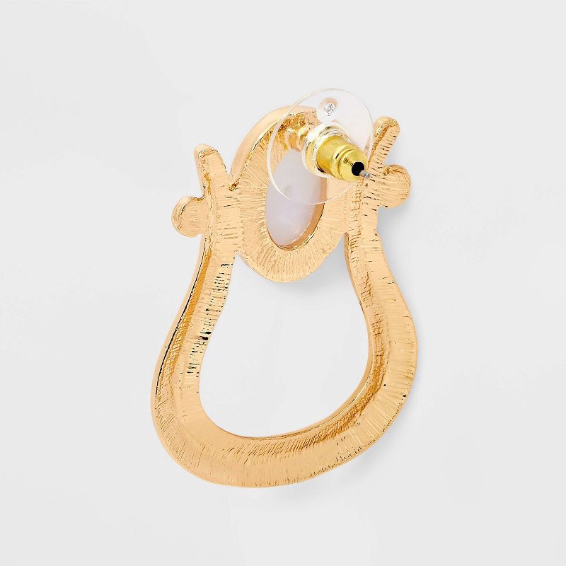 slide 2 of 3, Pearl Door Knocker Earrings - A New Day™ Gold, 1 ct