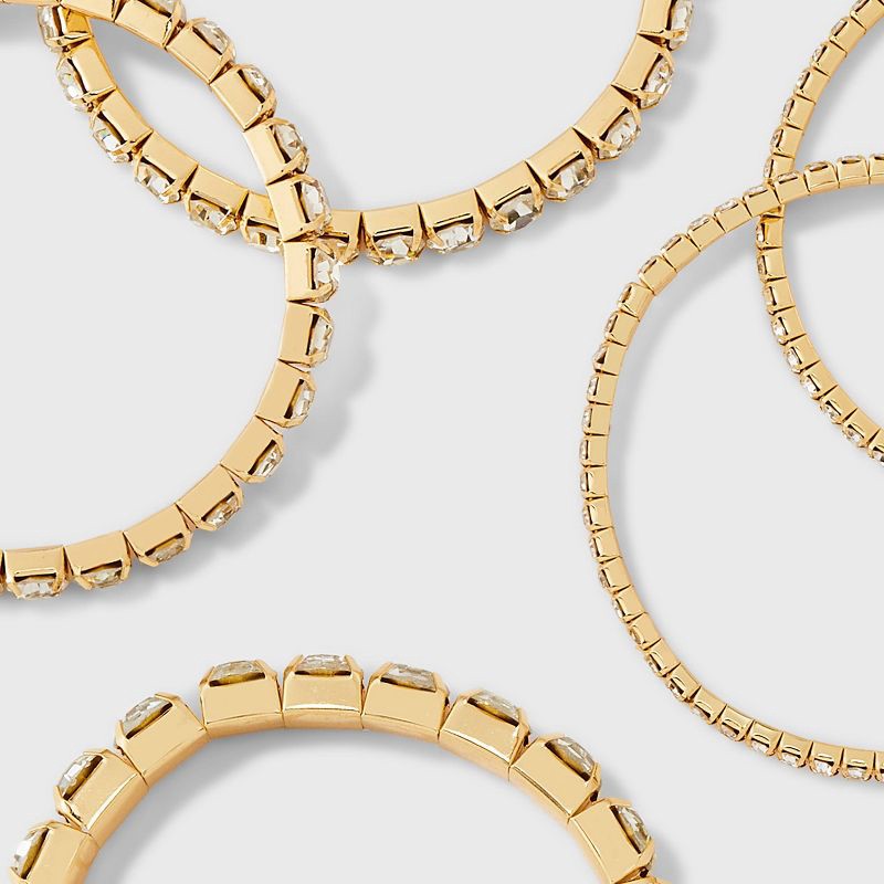 slide 4 of 4, Cupchain Stretch Bracelet Set 5pc - A New Day™ Gold/Clear, 5 ct