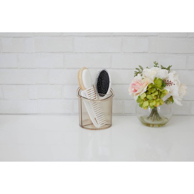 slide 2 of 2, Thinkspace 3 Compartment Tall Holder Ribbed Brown, 1 ct