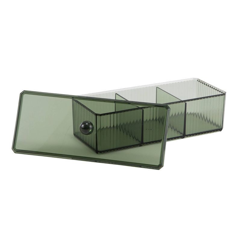 slide 4 of 6, Thinkspace 3 Compartment Storage Container with Lid Green, 1 ct
