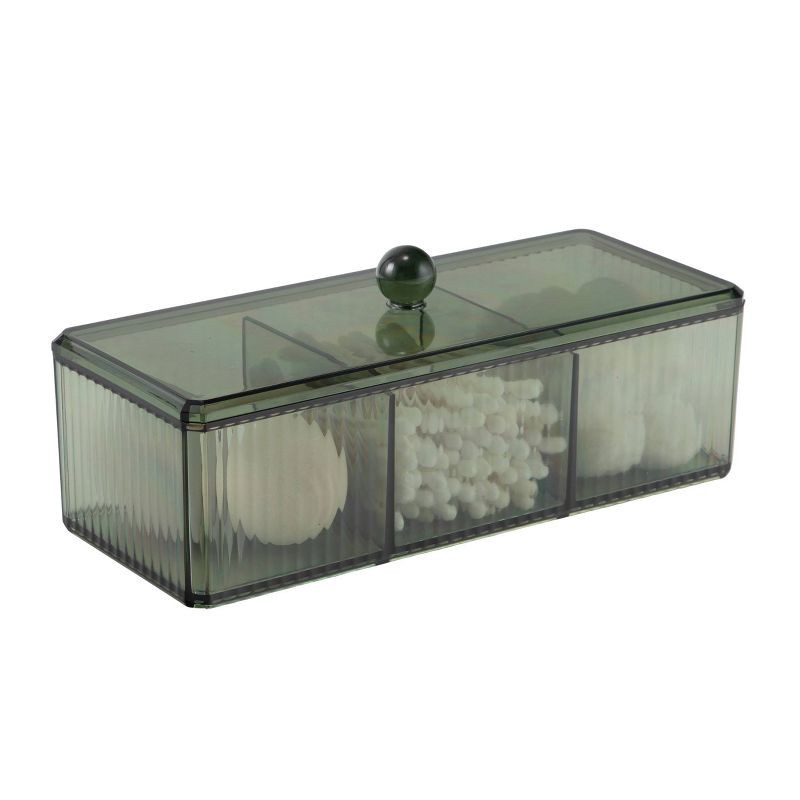 slide 6 of 6, Thinkspace 3 Compartment Storage Container with Lid Green, 1 ct