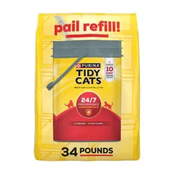 Tidy Cats 24/7 Performance Clumping and Odor Control Pail Refill Cat Litter - 34lbs: Clay Material