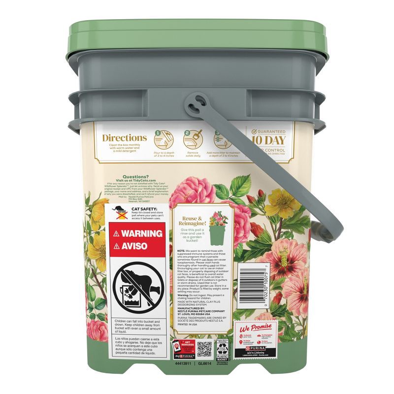 slide 2 of 8, Tidy Cats Wildflower Splendor Clumping and Scented Pail Cat Litter - 35lbs, 35 lb