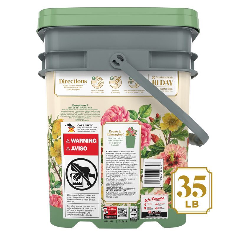 slide 6 of 8, Tidy Cats Wildflower Splendor Clumping and Scented Pail Cat Litter - 35lbs, 35 lb